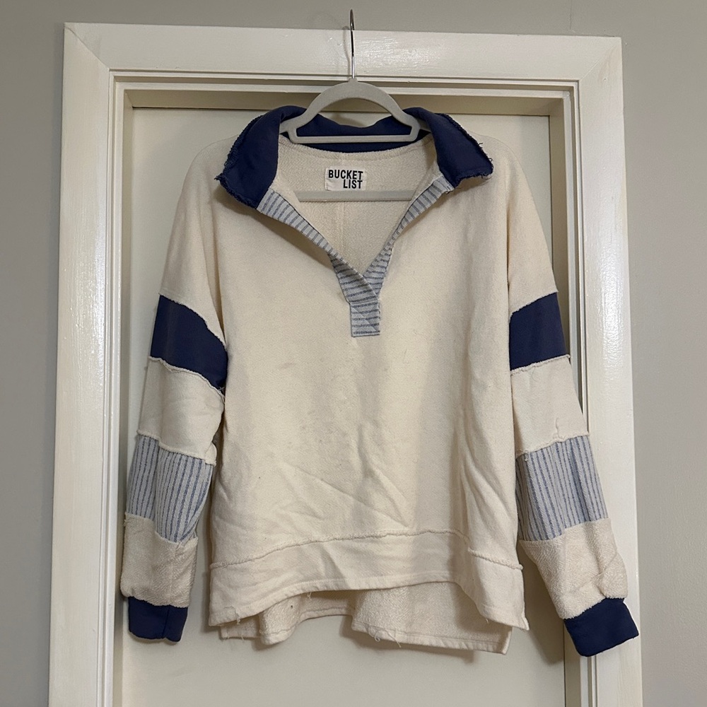 Bucket List collared sweatshirt